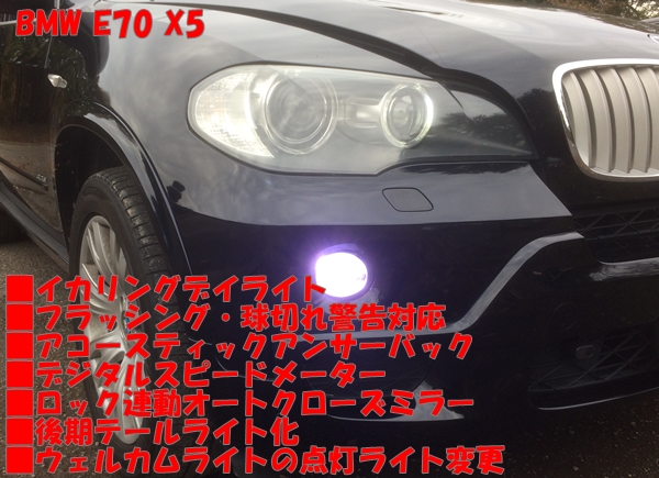 左右セット 2007-2010y BMW X5 E70 ファイバーLEDリング ヘッド